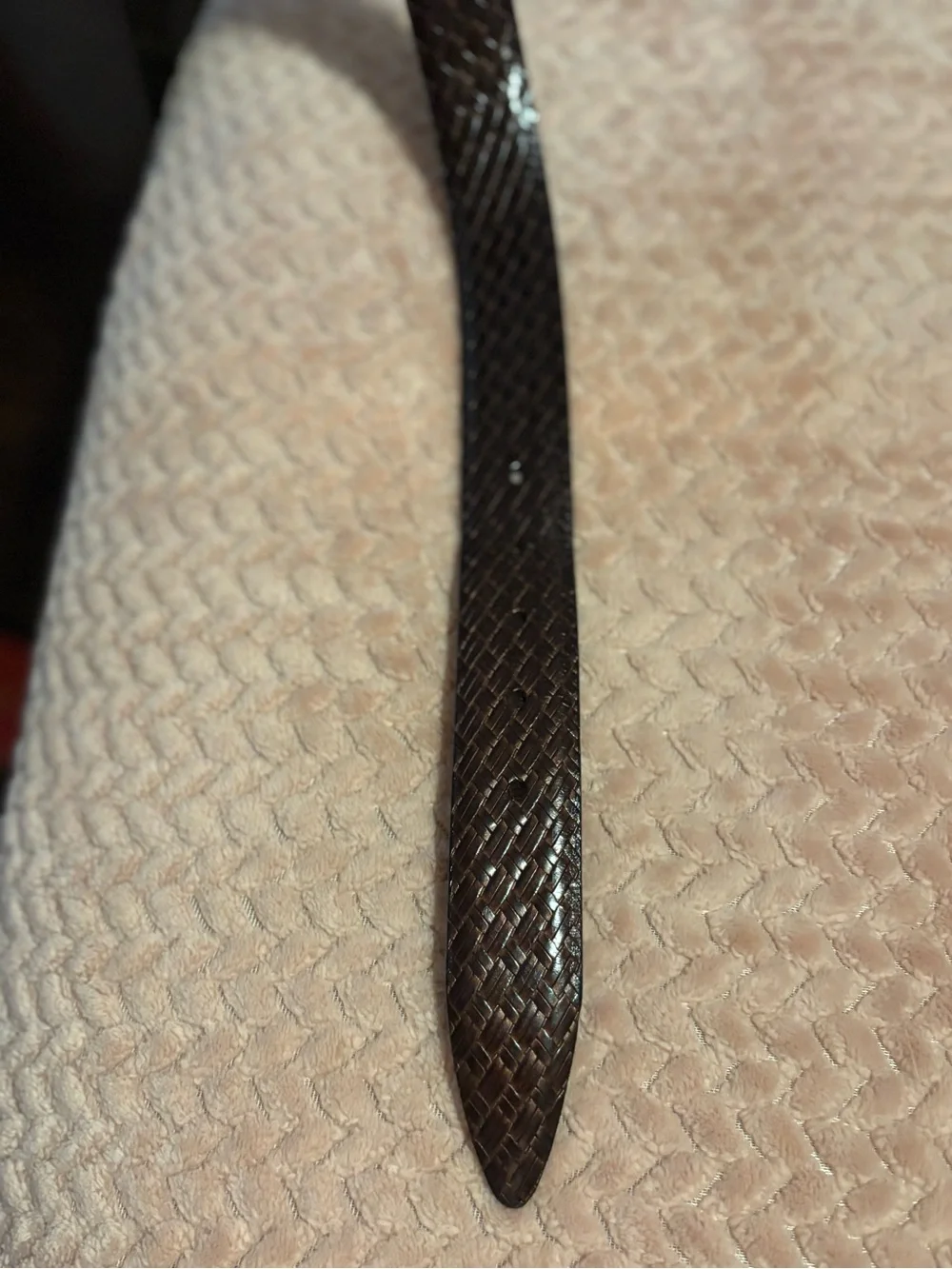 Classic Woven Dark Brown Mens Leather Belt luxury brand Gary’s Newport Beach 40
